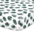 thumbnail image 4 of The Peanutshell Black, Green Botanical Microfiber Fitted Sheets, Crib Bed, (2 Pieces), 4 of 7