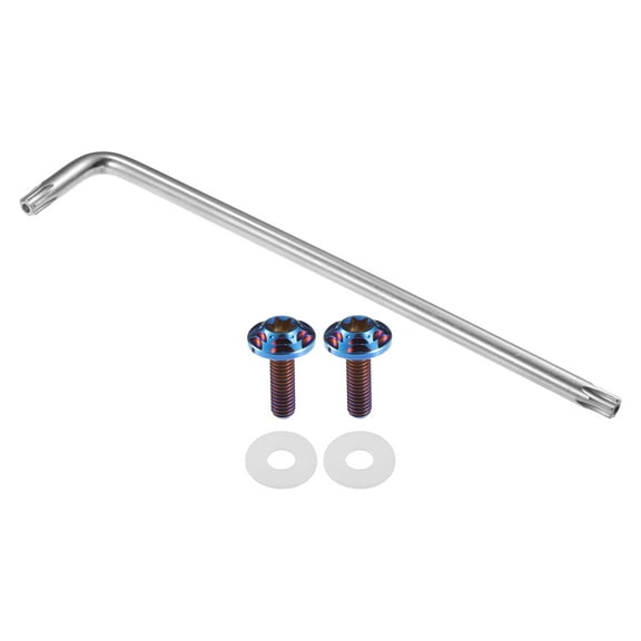 1 Set 1/4" M6 Car Anti Theft License Plate Screws for Car Frame Holder with 2 Silicone Washers Deep Blue