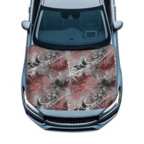 Uorisanigo Car Hood Covers for Automobiles, Stretchable Polyester Halloween Spiderweb Auto Hood Cover Suitable for Most Vehicles Sedans Trucks, Auto Exterior Accessories