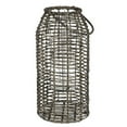 thumbnail image 2 of Tall Slim Rattan Lantern with Glass Candle Holder - Brown, 2 of 4