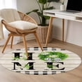 thumbnail image 5 of Round Area Rug 3ft,Home Text Vintage Wood Board Washable Carpet Non-Slip Runner Accent Rugs Indoor Floor Mat for Bedroom Living Room Decor,Rustic Leaf Flower Buffalo Plaid, 5 of 9