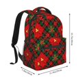 thumbnail image 2 of Disketp Christmas Plaid Flower Mochila Estampada para Hombre y Mujer – Mochila Ligera Clásica con Múltiples Bolsillos para Universidad, Trabajo y Viajes-One Size, 2 of 5