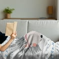 thumbnail image 3 of Scandinavian Soft Flannel Fleece Throw Blanket, Hand Drawn Hedgehog with Go Wild Lettering Words Tribal Feathers Design, Cozy Plush for Indoor and Outdoor Use, 50" x 60", Multicolor, by Ambesonne, 3 of 5