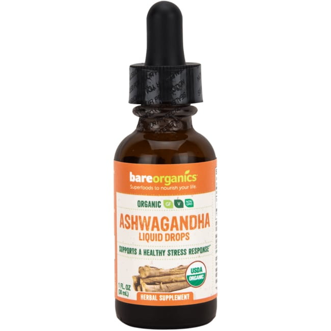 BareOrganics Organic Ashwagandha Liquid Drops 1 fl oz Liq