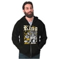 thumbnail image 4 of King Tiger Rose Thorns Comic Panels Men's Big & Tall Graphic Zip Up Hoodie Brisco Brands 3X, 4 of 5