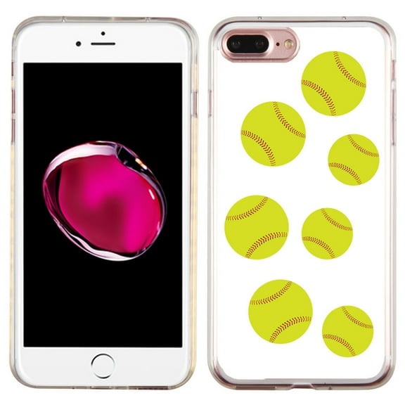 Slim-Fit Case for Apple iPhone 8 PLUS / 7 PLUS, OneToughShield  Premium TPU Gel Protector Phone Case - Softball Seven