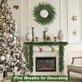 thumbnail image 3 of Guvpev 24" Norfolk Pine Christmas Wreath for Front Door, Artificial Christmas Wreath Seasonal Decor, Faux Green Fake Pine Needles Wreath for Home, Wall, Mantel, Indoor Outdoor Christmas Decorations, 3 of 16
