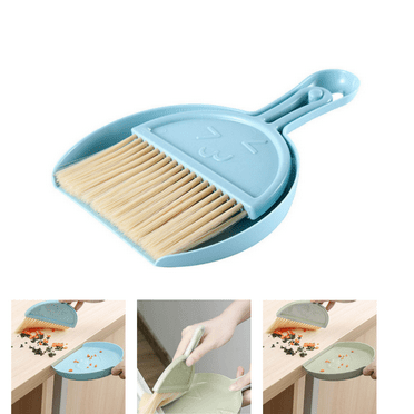 Small Broom and Dustpan Set - Portable Handheld Mini Broom and Dustpan Combo - Compact DustPan With Cleaning Brush Set for Home Table Countertop Sofa Bed