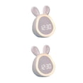 thumbnail image 4 of Wosthever Reloj despertador de conejo, relojes digitales de escritorio para niños, música ajustable, dormitorio, mesita de noche, entrenador de Blanco 2Conjunto, 4 of 6