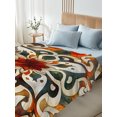thumbnail image 5 of Full Flat Sheet Only Vintage Ethnic Flower Texture Soft Microfiber Cooling Bedding Sheets Abstract Tribal Geometric Art Flat Bed Sheet, 5 of 9