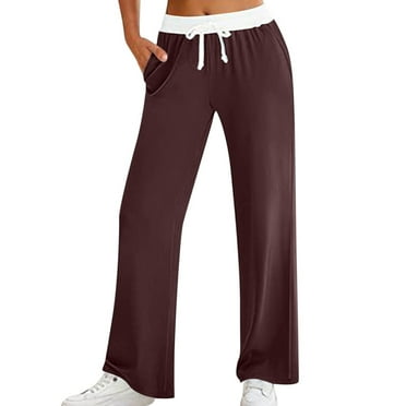 BLVB Women Yoga Sweatpants Wide Leg Elastic Waist Drawstring Lounge Pajama Pants Comfy Loose Sleep Bottoms with Pockets