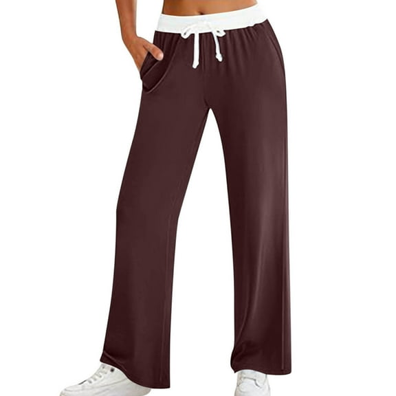 biudgviw Pajama Pants for Women Drawstring Soft Sleep Pants Athletic Yoga Pants with Pockets High Waisted Wide Leg Lounge Trousers