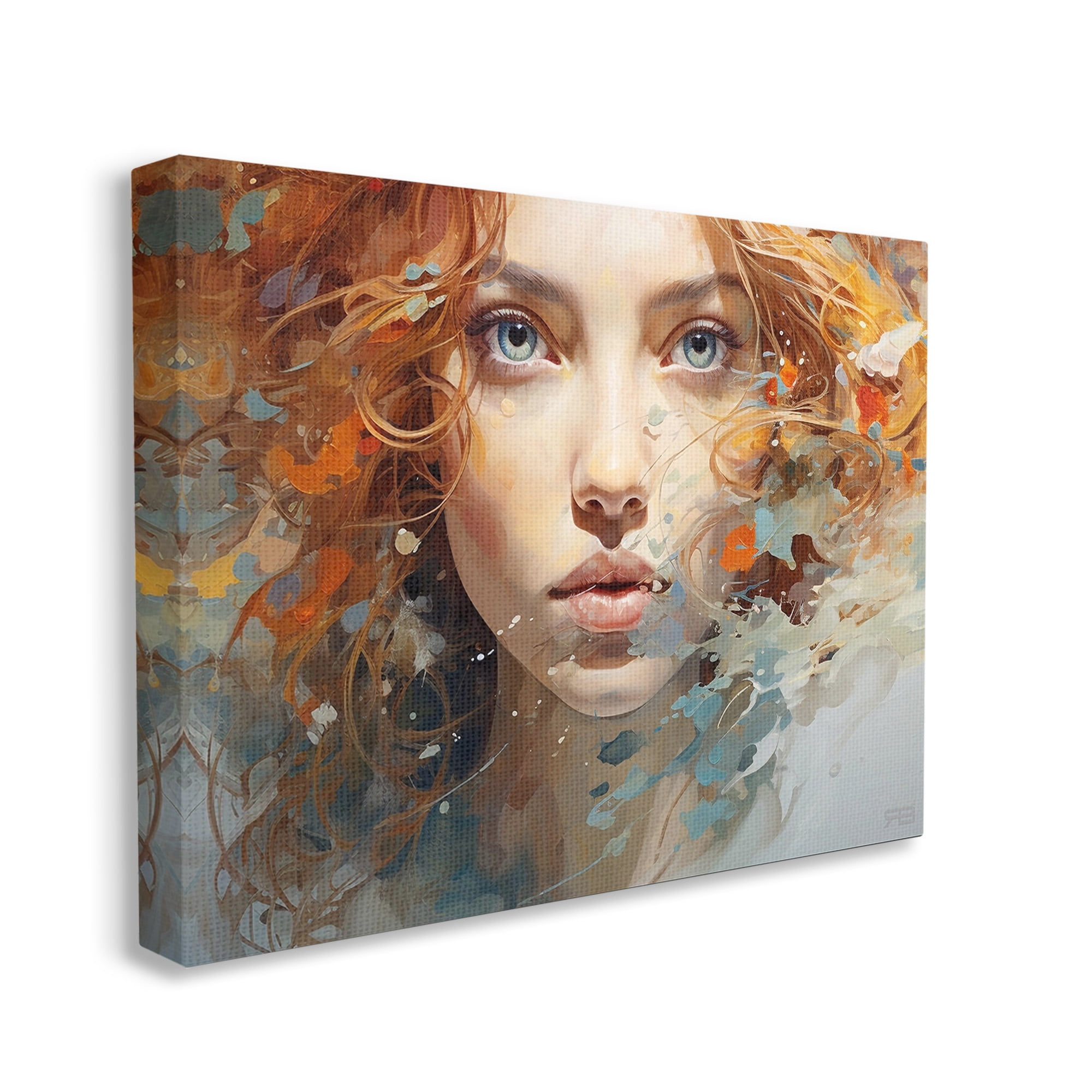 Stupell Industries Abstract Splatter Portrait Abstract Painting Gallery Wrapped Canvas Art Print Wall Art, 40 x 30