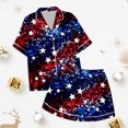 thumbnail image 3 of Kids' 4th Of July Printed Satin Pajama Set Short Sleeve, 3 of 4
