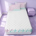 thumbnail image 4 of Erosebridal Lovely Hearts Zipper Twin Comforter Sets with Fitted Sheet and 2 Pillowcases, Love Theme Zipper Bedding Set, Reversible, Glitter Purple Teal, Reversible, 4 of 7