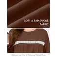 thumbnail image 6 of SHOWMALL Women's Plus Size Tunic Top, Long Sleeve Lace Crew Neck Casual Blouse, Relaxed Fall Shirt, Pastel Brown, 1X, 6 of 10