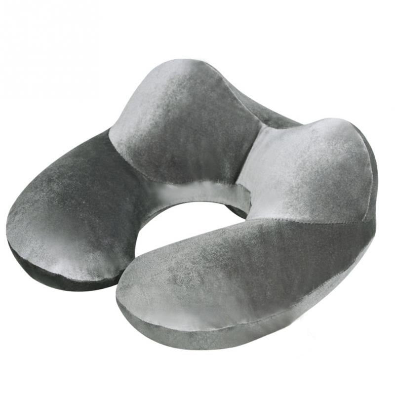 Neck U-shape Soft Support inflatable Rebound Headrest Flight Car-Travel Pillow 