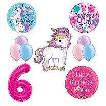 Unicorn 6th Birthday Girl Party Supplies and Balloon Decorations