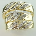 thumbnail image 6 of TAAPSEE JEWELS Wedding His & Her Trio Ring Set White Cubic Zirconia 14K Yellow Gold Plated Silver, 6 of 6