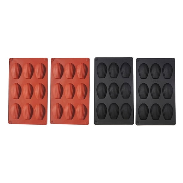 Molde de Silicona para Magdalenas de 9 Cavidades, 4 Unidades, Antiadherente, para Hornear Galletas de Magdalenas