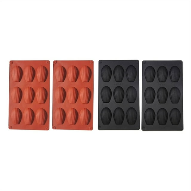 Molde de Silicona para Magdalenas de 9 Cavidades, 4 Unidades, Antiadherente, para Hornear Galletas de Magdalenas