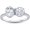 White, variant on 925 Sterling Silver 14K Yellow Gold Plating Round Shape & Oval Cut White Diamond Toi Et Moi 2-Stone Wedding Engagement Ring For Women