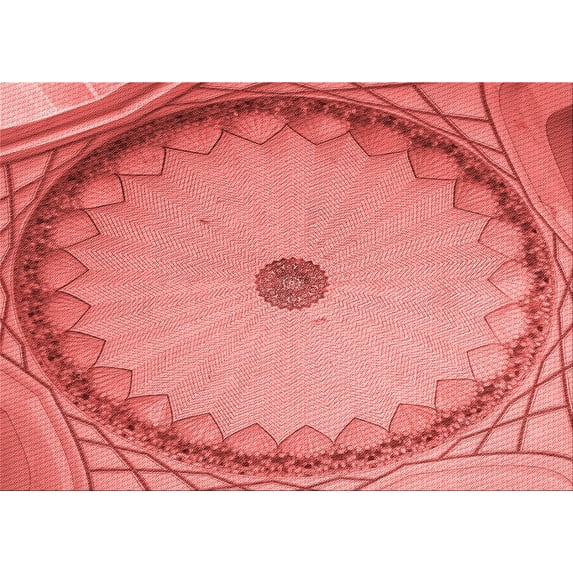 Ahgly Company Indoor Rectangle Patterned Light Coral Pink Area Rugs, 7' x 10'