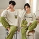thumbnail image 5 of Pijama de pareja de vellón coral para hombre y mujer, otoño e invierno, con dibujos animados, forro polar, franela gruesa y cálida, traje de manga larga para el hogar, 5 of 6