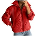 thumbnail image 2 of Clearance! Lisingtool Jackets for Women Women's Pockets Full Zip Long Sleeve Quilted Jacket Short Bubble Coats Promotion Sale, 2 of 9