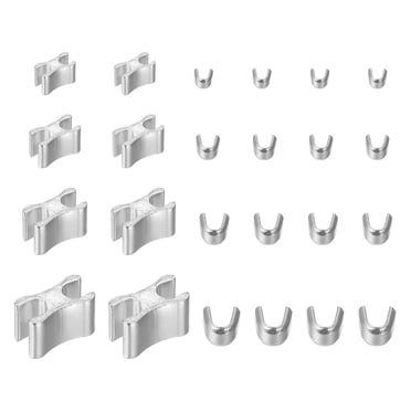 Unique Bargains 16 Sets Zipper Slider Retainers, Top Stoppers & Bottom Stops #3 #5 #8 #10 (4Sizes, Silver)