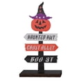 thumbnail image 3 of Opvise Halloween Desktop Wood Decoration Bat Pumpkin Ghost Skull Solid Wooden Ghost Festival Spooky Table Ornament A, 3 of 7