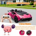 thumbnail image 2 of Lamborghini 24V Ride on Car for Big Kids, Lamborghini Huracan Battery Powered Ride on Toy with Remote Control, Electric Car for Kids Toddlers 3-6, 4 Wheelers Car w/ Bluetooth & Light, 360° Spin, Pink, 2 of 10
