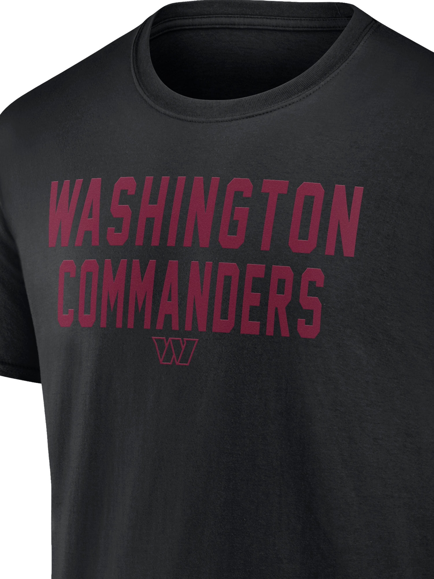 NFL Washington Commanders Men's Cotton Black Short Sleeve T-Shirt