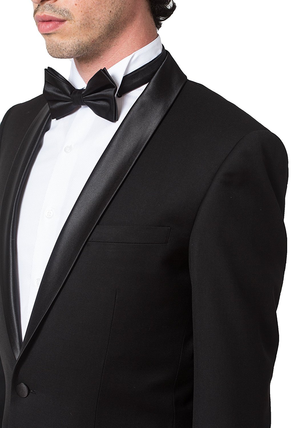 Giorgio Fiorelli Men’s G47815/1 One Button Modern Fit Two-Piece Shawl Collar Tuxedo Suit Set - Black - 44S - image 4 of 5