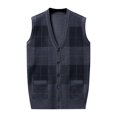 thumbnail image 1 of Sweater Vests for Men, Classic Knitted Jumper with VNeck, Sleeveless Cardigan 3XL Light Grey, 1 of 5