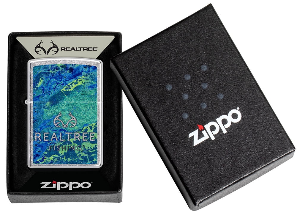Zippo Realtree Wav3 Design Street Chrome Pocket Lighter