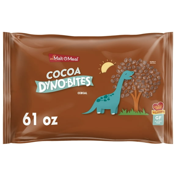 Malt-O-Meal Cocoa Dyno Bites Gluten Free Breakfast Cereal, Crunchy 61 oz Resealable Cereal Bag
