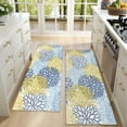 thumbnail image 4 of Kitchen Rugs Sets Of 2,Blue and Yellow Floral Pattern Anti Fatigue Kitchen Mat Rugs Non Slip Washable,Decorative Kitchen Floor Mats for Kitchen,Sink,Laundry,17"X47", 4 of 5