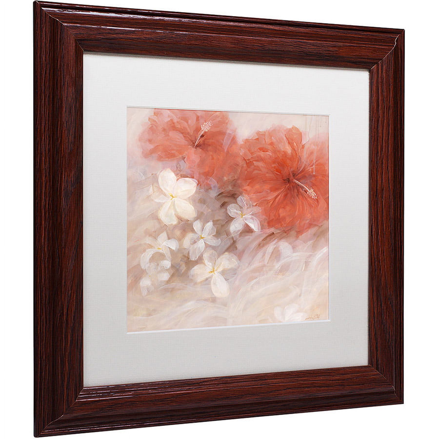 Li Bo 'Hibiscus II' Matted Framed Art