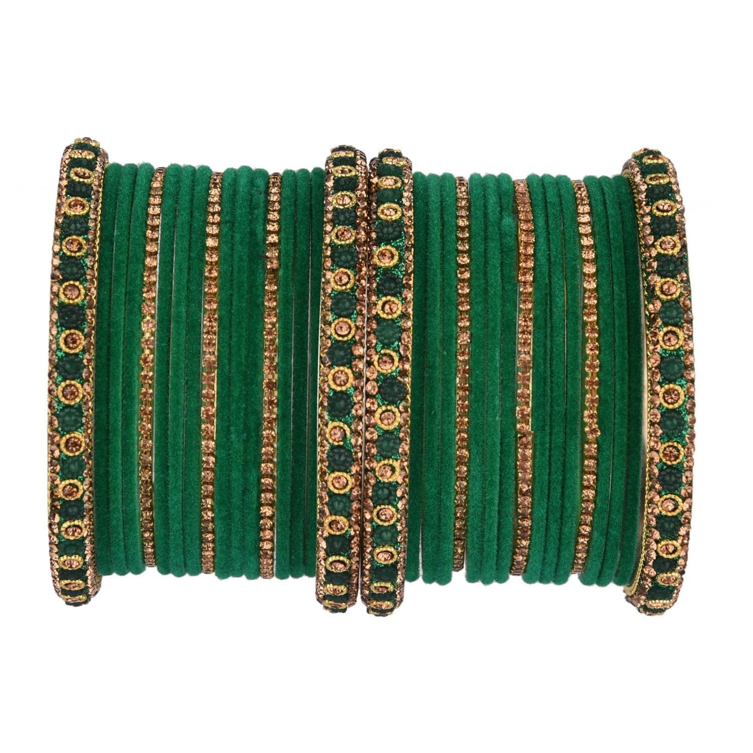 Gold Star Christmas Tree Stretch Bracelet For Women - Green Crystal Rhinestone Holiday Bangle Party Jewelry