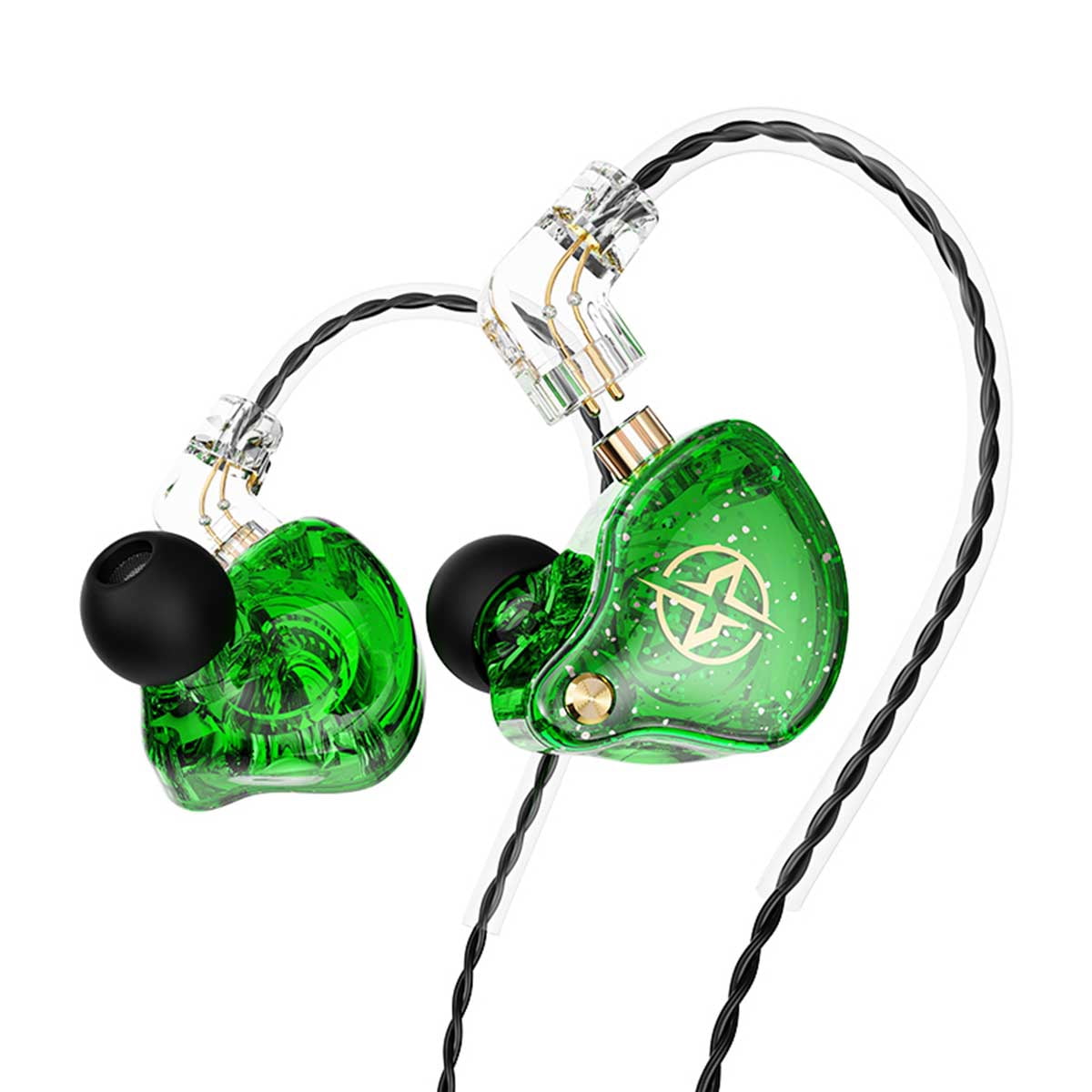 Mistaha X2pro Detachable Wired Earphones with Dynamic Driver for Sport and Music Enthusiasts - Artistic Green In-Ear Headset with Balanced Sound Quality