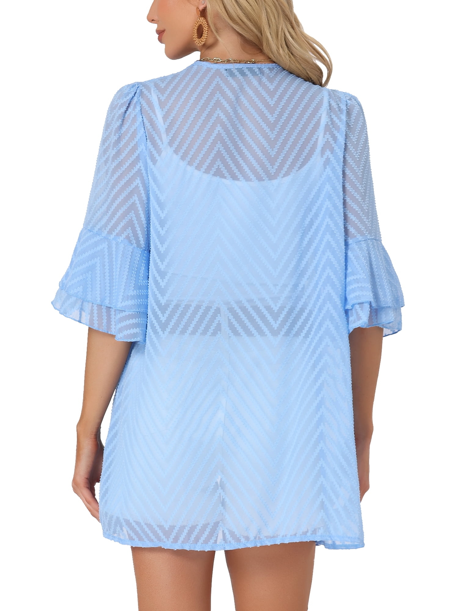 Showmall Women's Plus Size Cardigan, Lightweight Summer Cover Up, 3/4 Sleeve, Open Front, Black...