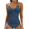 thumbnail image 1 of XMMSWDLA Womens Swimsuits Tankini Women'S Split High Waisted Solid Color Swimsuit Conservative and Fashionable Bikini Swimsuit Women'S Bikini Swimsuits, 1 of 7