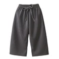 thumbnail image 4 of Girls Clothes Girls Pants Casual Elastic Waist Wide Leg Straight Leg for Everyday Wear Spring Summer with Sneakers Age 4-13 Years, 4 of 4