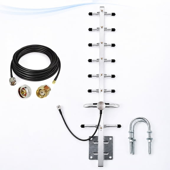 915MHz LoRa Outdoor Yagi Antenna Kit, 10 dBi Directional, RG58 32 ft Cable, RP-SMA Male, Pole Mount