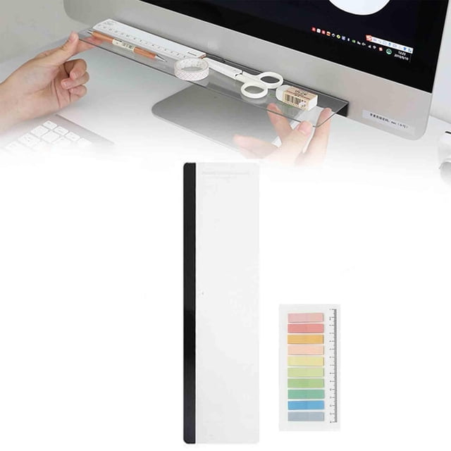 Jkkant Acrylic Monitor Shelf, Desktop Riser with Drawer and Memo Board to Organize Computer Screen, Notes, and Supplies