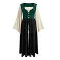 thumbnail image 7 of Women's Halloween Gothic Dress, Lace-Up Bodycon Mini Dress Witch Vampire Costume Outfit for Halloween Party Green XXXL, 7 of 7