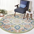 thumbnail image 2 of SAFAVIEH Antiquity Raschelle Oriental Wool Area Rug, Ivory/Green, 6' x 6' Round, 2 of 10