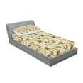 thumbnail image 2 of Ambesonne Floral Fitted Sheet & Pillow Sham Set, Blooming Flowers Petals, Twinxl, White Yellow Beige, 2 of 2