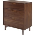 thumbnail image 1 of Walker Edison Meubles BR3DSLDRWT 3 Tiroir Milieu du Siècle Commode en Bois Moderne&44; Noyer, 1 of 2